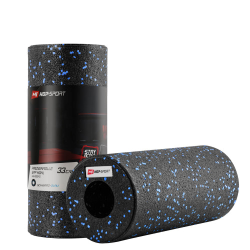 Роллер масажер гладкий EPP 33 см Hop-Sport (Black-Blue)